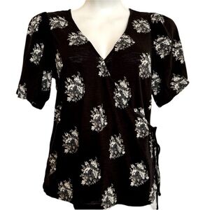 Lucky Brand Black and White Floral Top